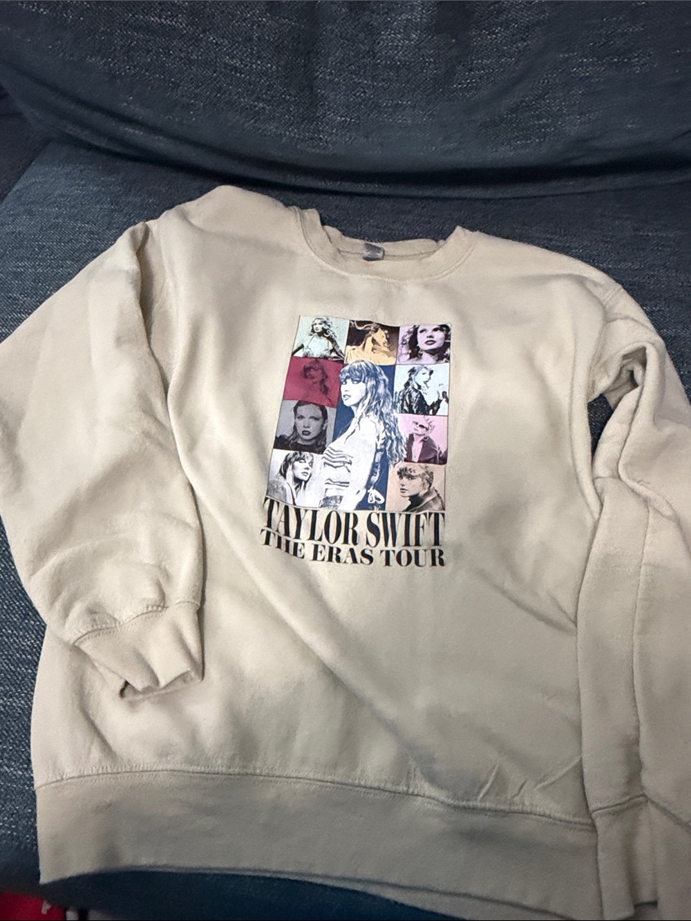 Taylor Swift Crewneck Sweatshirt in Cream with Multicolor Photo Collage
